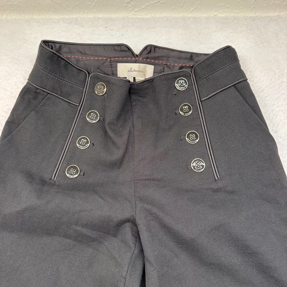 Elevenses | Black Sailor Pants Anthropologie HighWaisted Wide Leg 25 - Picture 3 of 9